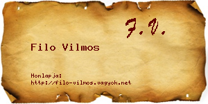 Filo Vilmos névjegykártya